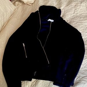 Athleta oversized black zip up hoodie sz s